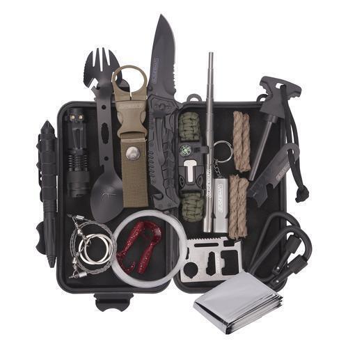 Emergency Survival Kit Includes Tools Equipped W/ 40+ Uses In Compact Hard Case