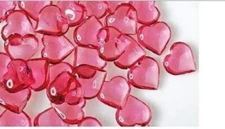 Translucent Pink Acrylic Hearts for Vase Fillers Table Scatter or Decoration