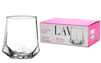 LAV Wassergläser 40 cl Set 6 Stück Klarglas Modernes Design