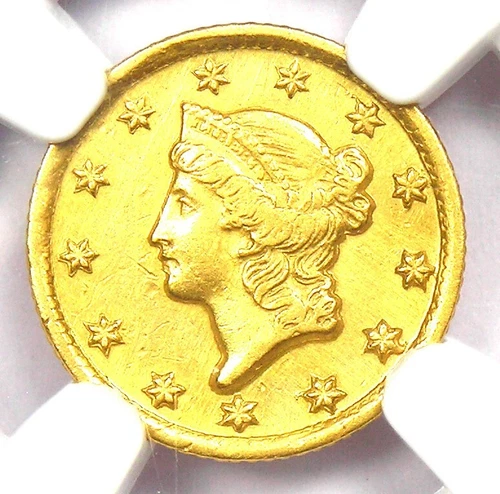 1849-D Liberty Gold Dollar G$1 - Certified NGC AU Detail - Rare Dahlonega Coin