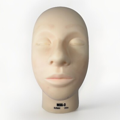 COSMETOLOGY MANNEQUIN Practice Face Make-up EyeLashes Massage Model BURMAX MSG-3