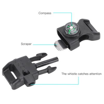 Compass Multi Function Plastic Emergency Survival Whistle Buckle Für Outdoo NI