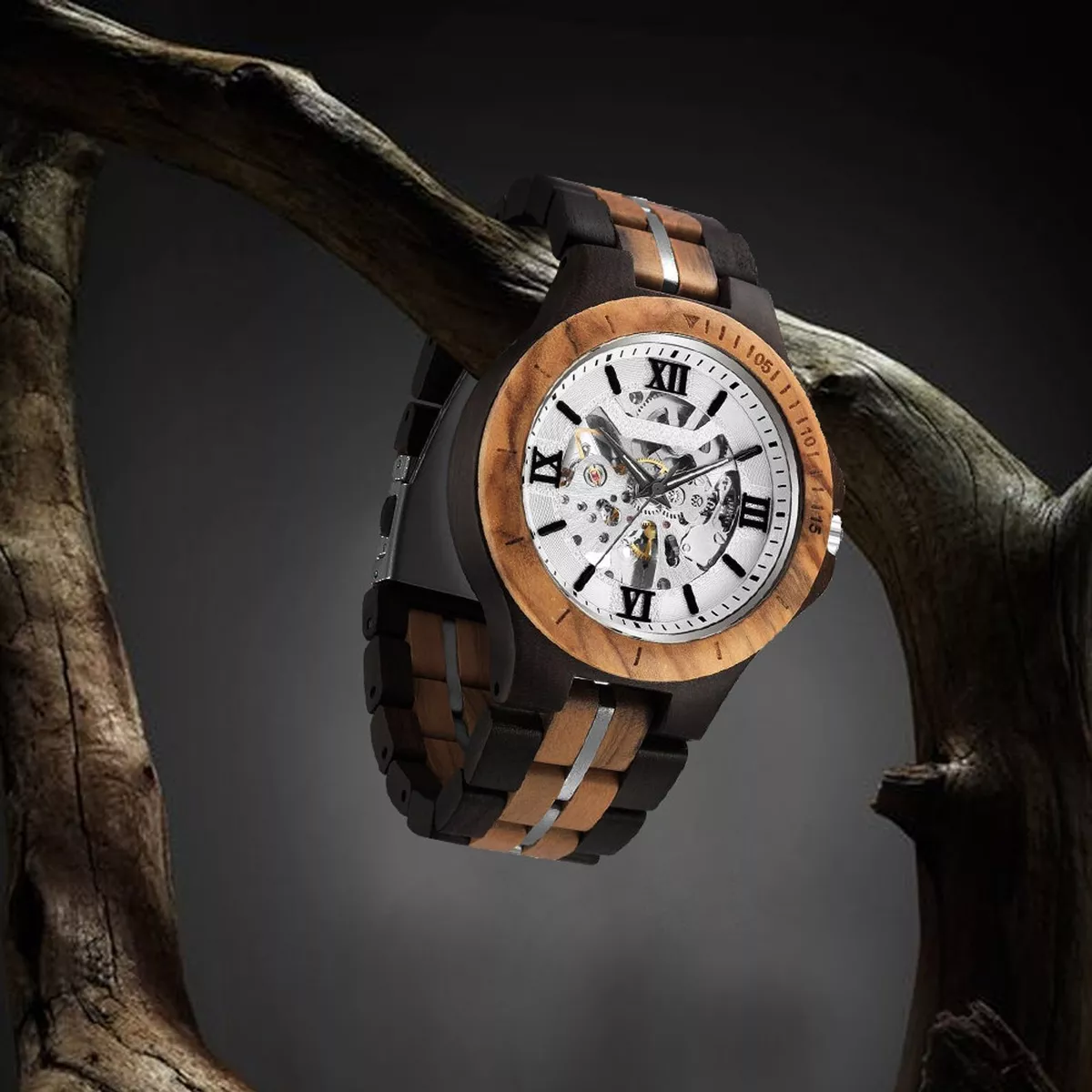 Richwood Men s Wooden Watches Zebra Wood Watch Gift for Men