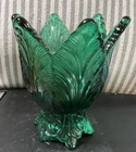 FENTON GLASS TULIP TWO WAY CANDLE HOLDER EMERALD GREEN Votive Or Tea Light