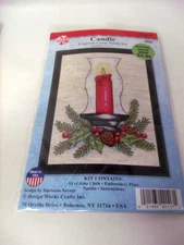 Design Works Christmas CANDLE Counted Cross Stitch Kit 5" x 7"