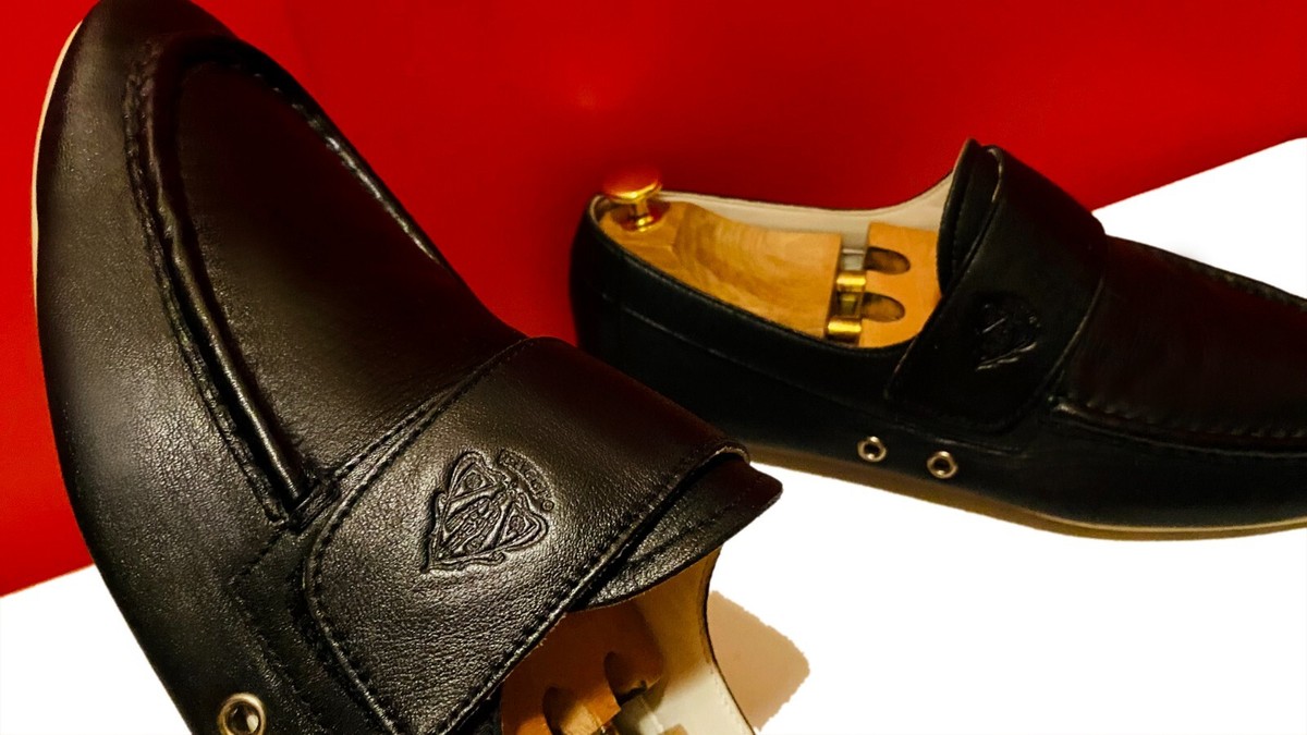 !! GUCCI EXCLUSIVE MEN'S BLK LEATHER LOAFERS SHOES MARKED SIZE  E