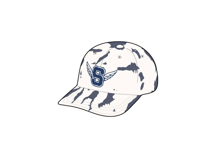 Denim blanchi 6 panneaux logo Supreme Wings