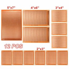 12pc DIY Prototyping Board PCB Printed Circuit Prototype Breadboard Stripboard