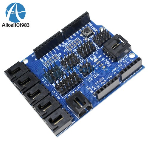 Arduino UNO MEGA Duemilanove Sensor Shield V4 Digital Analog Module Servo Motor - Picture 5 of 9
