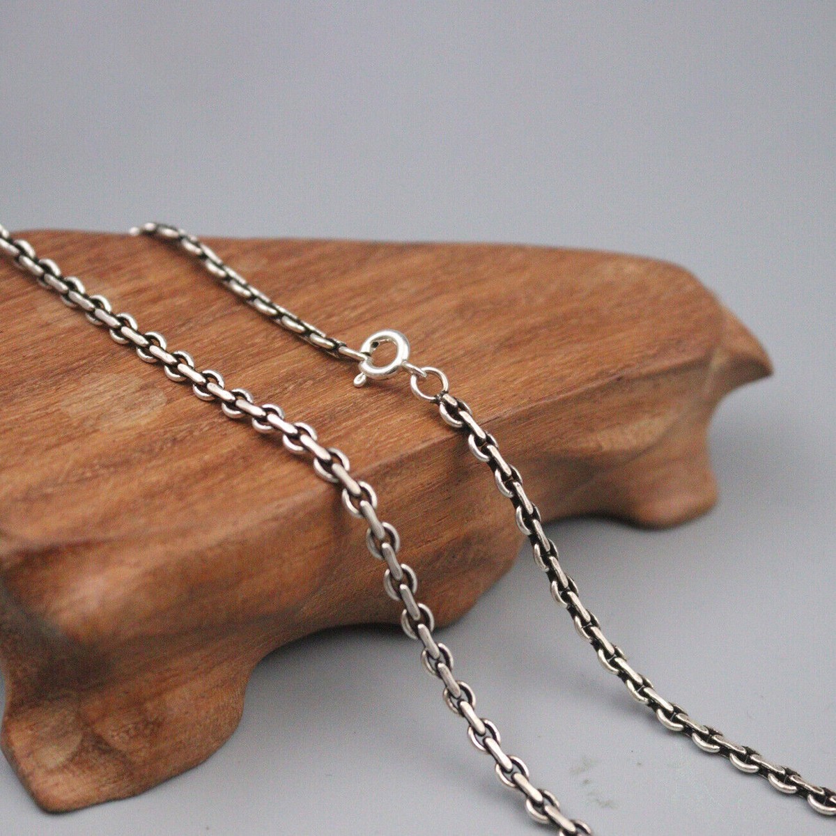 Real Solid 925 Sterling Silver Chain 3mm Cable Circle O Link