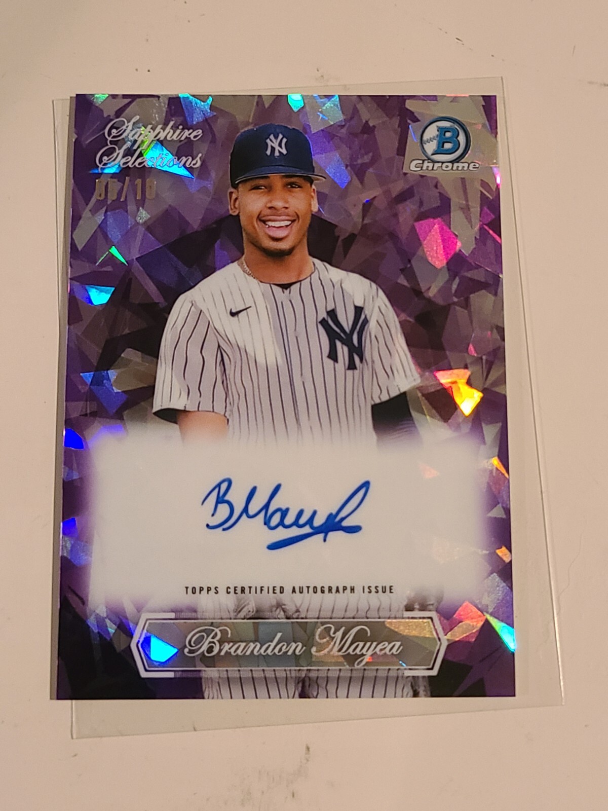 2023 Bowman Chrome Sapphire Selections Brando Mayea (Brandon) PURPLE AUTO /10 SP