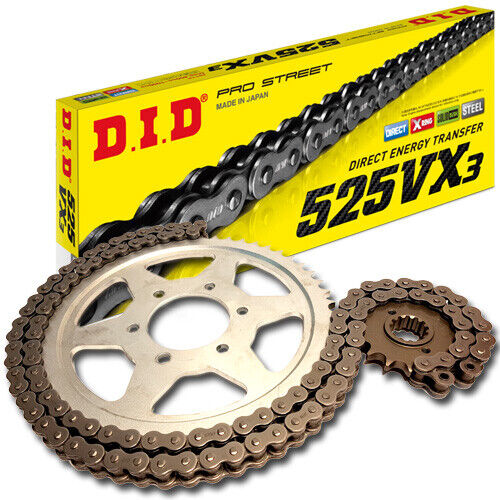 DID 525VX3 rivet chain set steel for Ducati 848 Evo Corse SE 2013 H602AA/H603AA - Picture 1 of 5