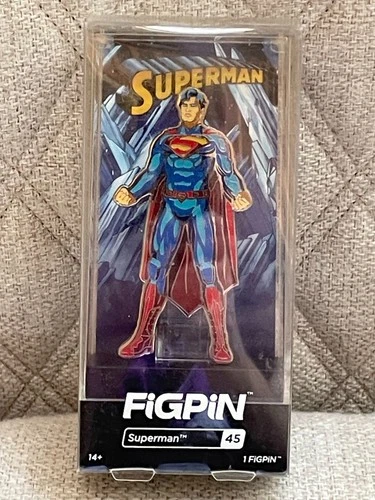 RARE FIGPIN DC JUSTICE LEAGUE SUPERMAN #45 FIG PIN IN BOX