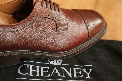 Joseph Cheaney Wingate braune Leder Derby Brogue Schuhe Herren UK 8,5 F US 9,5