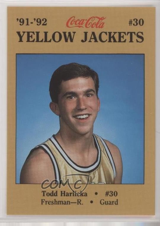 1991-92 Coca-Cola Georgia Tech Yellow Jackets Police Todd Harlicka 0q3