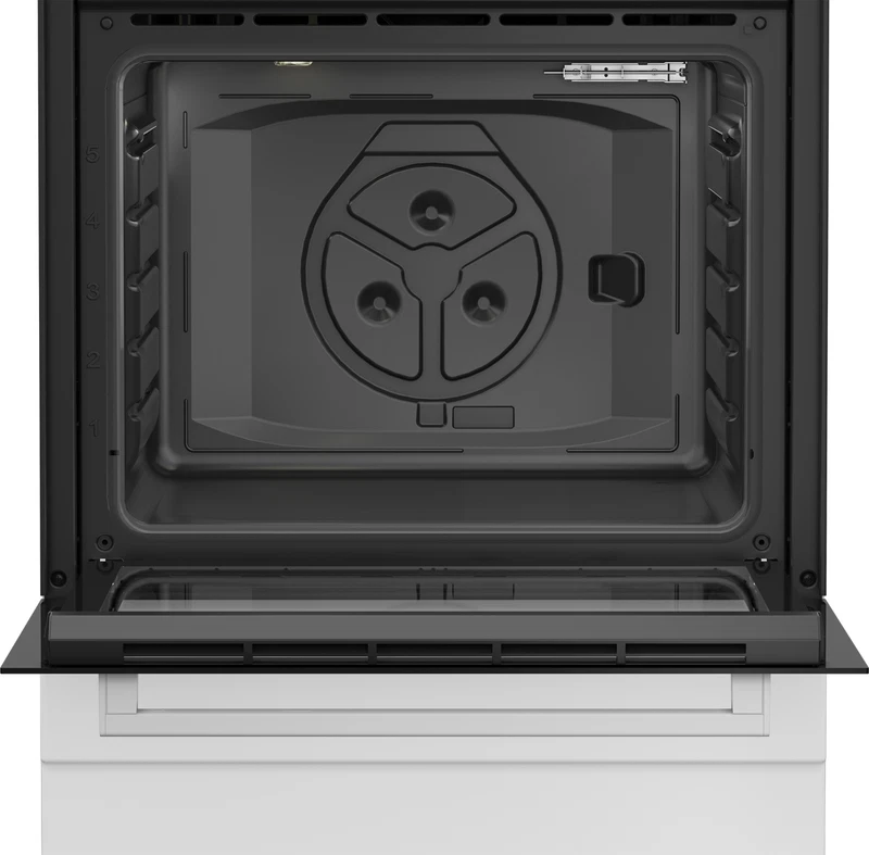 Cucina Fornello 4 Fuochi a Gas e Forno Elettrico BEKO 60 cm Bianco Piano Cottura, fotografia 5 di 8