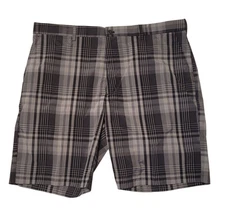 NWT PGA Tour Expandable Waistband Golf Shorts - Gray Plaid - Men's SZ 40