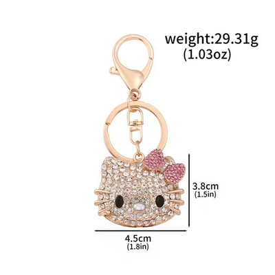 Hello Kitty Rhinestone Bling Keychain Bag Charm New