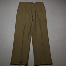 NEW Jos A Bank 33x30 Windsor Superfine Tropical 100% Wool Pleated Cuffed Pants