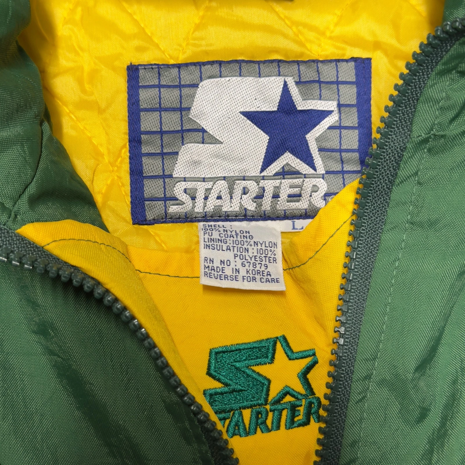 Vintage Starter Oakland A's Athletics Elephant Anorak Puffer Jacket Men Large image 7