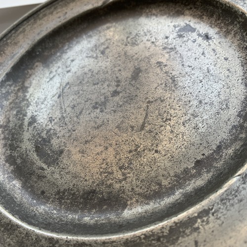 Antique Early American Round Plate Pewter Old Hallmarks 9”+ Beautiful Patina - Picture 3 of 23