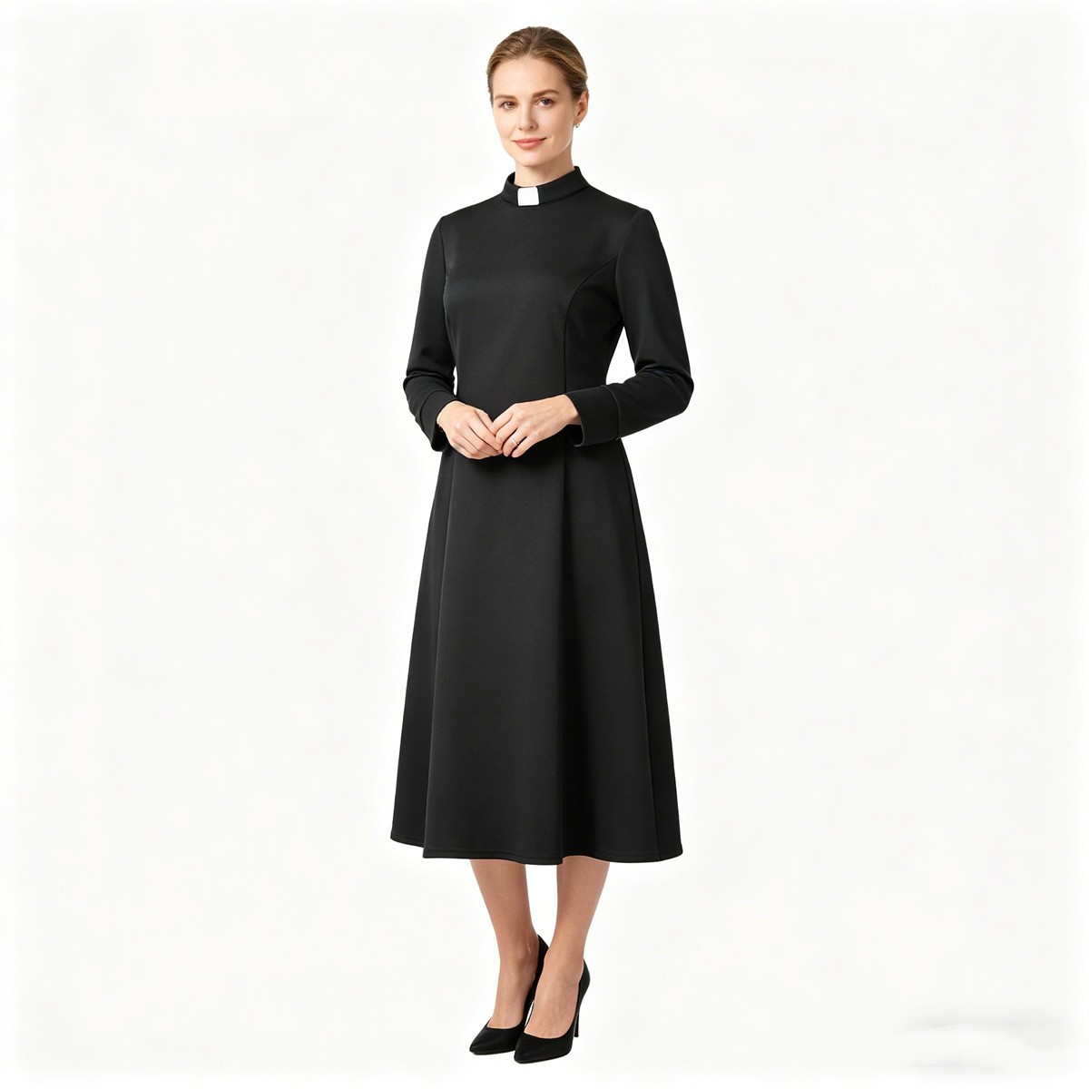 ladies clergy dresses Women Dress Pastor Dress Priest Dress Women's clergy attire Long Sleeves aqua lavender gown