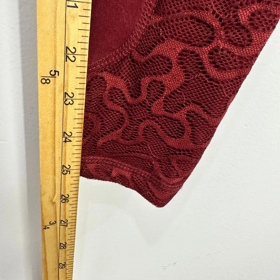 Леггинсы с логотипом Layers XS жаккардовые красные богемное художественное заявление фестиваль гостиная - Изображение 3 из 4