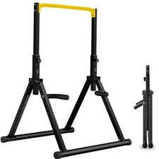 Foldable Power Tower Pull Up Bar Dip Station Adjustable Multifunction Pull Up...