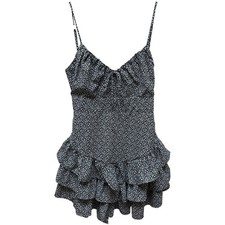 Forever 21 Babydoll Mini Dress. Black & White Floral. Women. Sz L