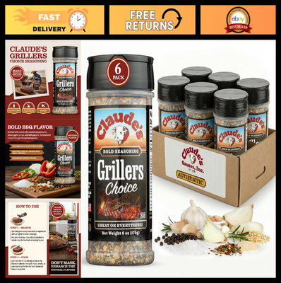 BBQ Seasoning 6 Pack - Bold All-Purpose Grilling Spices Blend for Meat, Steak, P