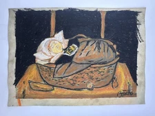 Fernando Botero COA Art Painting Original Drawing Vintage Paper Signed