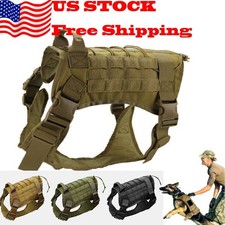 Tactical Dog Vest US Working Dog Military Harness with Handle No-pull Large
