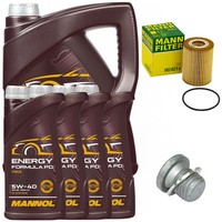 MotoröL Filter Set Mannol 5W-40 API SN 9 Liter + Schraube FüR Mercedes E-Klasse