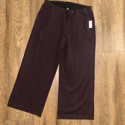 NWT Women's Old Navy High Waisted Pixie PullOn Wide Leg Pants Sz XL Color Raisin