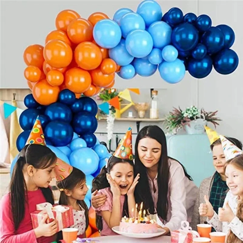 97Pcs набор темно-синий оранжевый металлический серебряный синий шар арочный набор пространства тема - Изображение 4 из 4