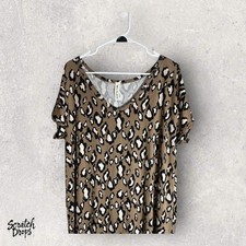 Vanilla Bay Leopard Print Dress Medium Casual Short Sleeve Tunic Boho Style
