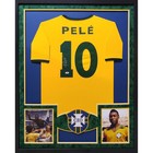 Pele Framed Signed Brazil Soccer Jersey PSA/DNA Autographed