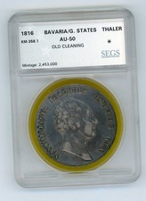 NIEMIECKA BAVARIA STANOWA 1816 TALAR SREBRNA MONETA KM # 706.1 JAK POKAZANO