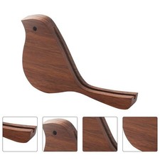 1PC Small Bird Solid Wood Adornment Desk Calendar Display Stand Decor (Coffee)
