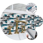 9pcs Blue Tile Paste Simulate Tile Sticker Retro Sticker Marble Wall Decor