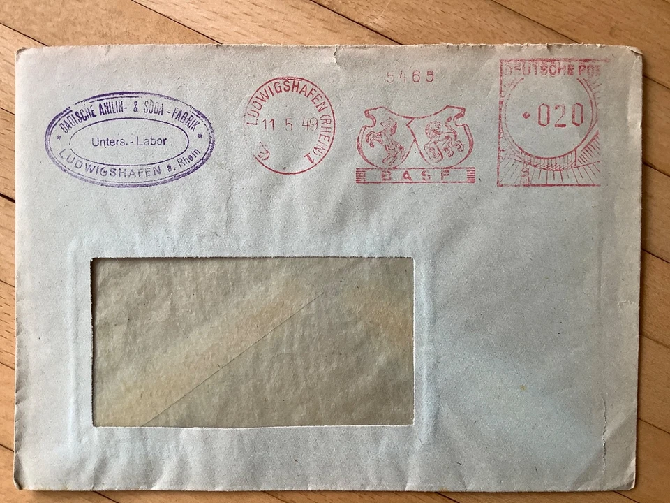 AFS Freistempel PLGZ 22 Ludwigshafen (Rhein) BASF vom 11.5.1949 - Bild 1 von 1