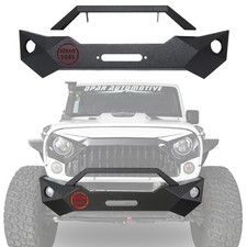 Front Bumper Wwinch Plate Fog Light Holes For 2007-2018 Jeep Wrangler Jkjku