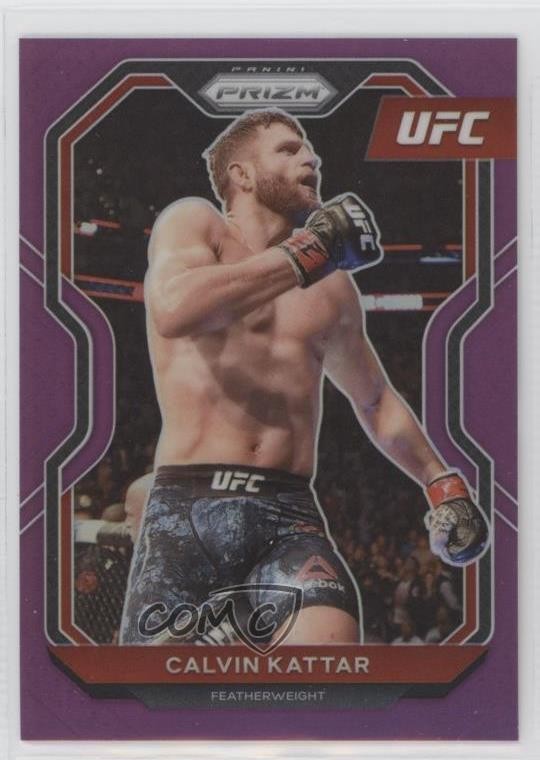 2021 Panini Prizm UFC Purple Prizm 97/149 Calvin Kattar #58 05or