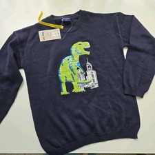 T Rex Kids Unisex Boys Girls Dark Navy Blue Sweater 4-6Y Lupilu 100 Cotton