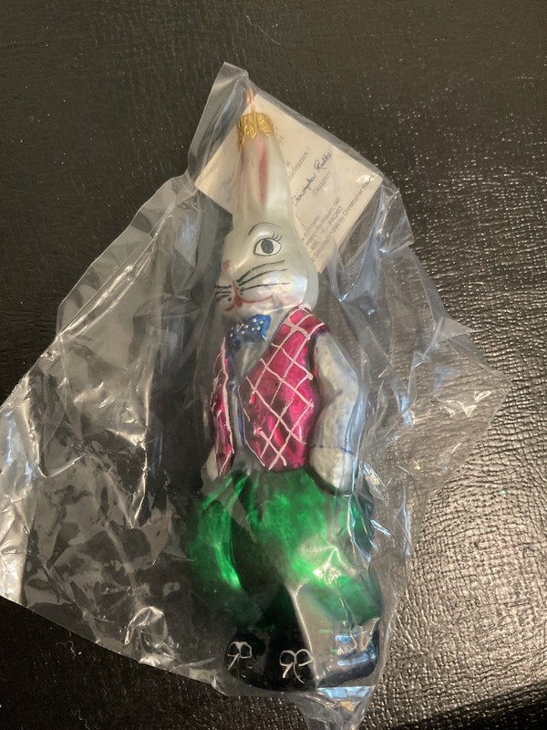 Christopher Radko 1995 BILLY BUNNY Rabbit Glass Easter Ornament