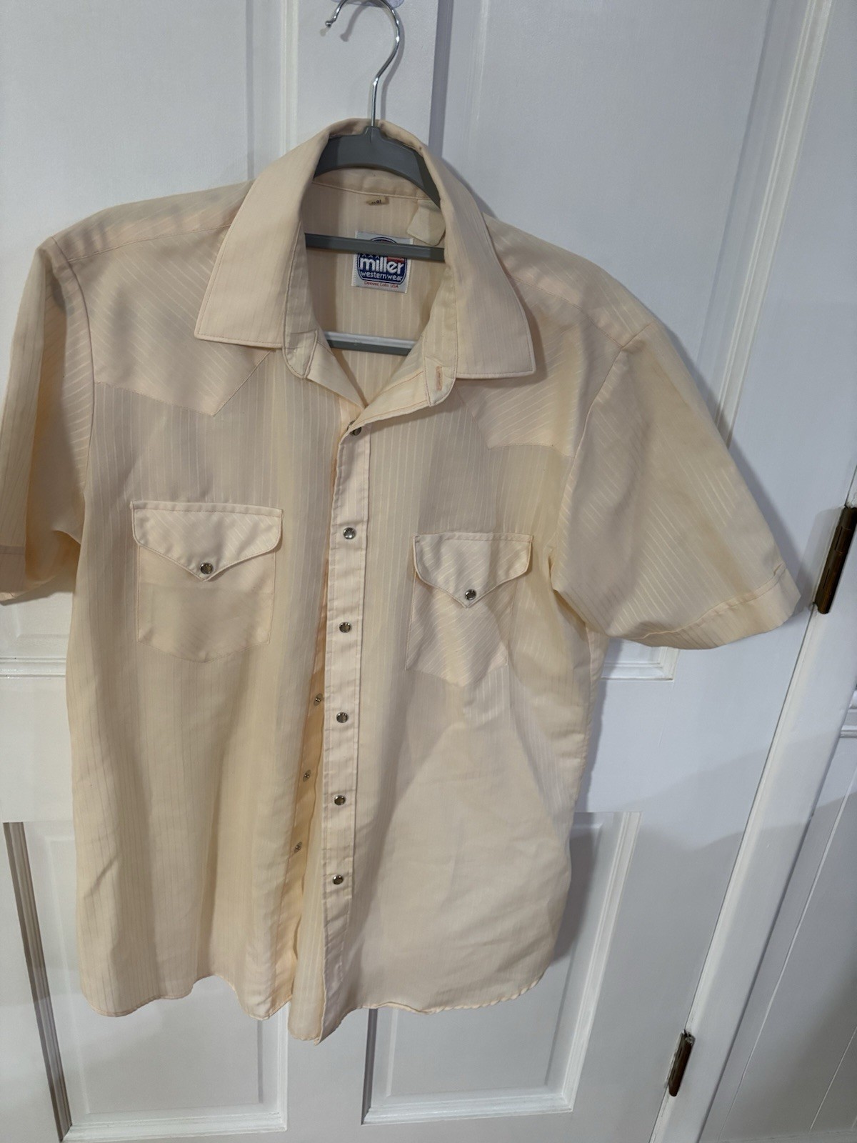 Miller Western Wear Mens Vintage snap short sleeve shirt 16.5 size
