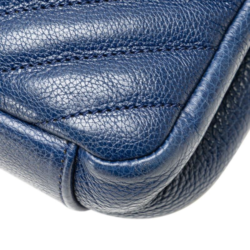 Borsa a tracolla Saint Laurent YSL Monogram College catena pelle blu usata