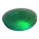 Vintage Set Of 4 Uranium Depression Glass Salad Plates 8" Hobnail Bubble Round