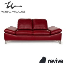 Willi Schillig Enjoy Leder Zweisitzer Rot manuelle Funktion Sofa Couch