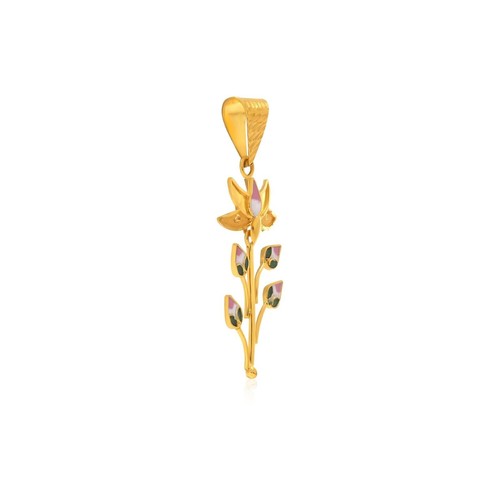 Joyería colgante de oro esplendor de loto de oro amarillo de 22 quilates... - Imagen 2 de 5